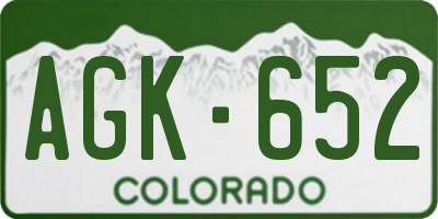 CO license plate AGK652