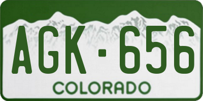 CO license plate AGK656