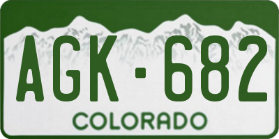 CO license plate AGK682