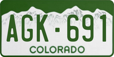 CO license plate AGK691