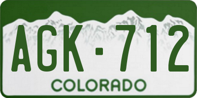 CO license plate AGK712