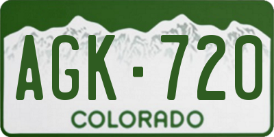CO license plate AGK720