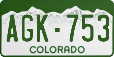 CO license plate AGK753
