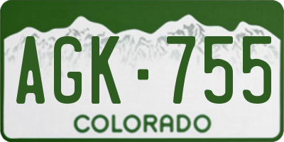 CO license plate AGK755
