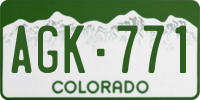 CO license plate AGK771