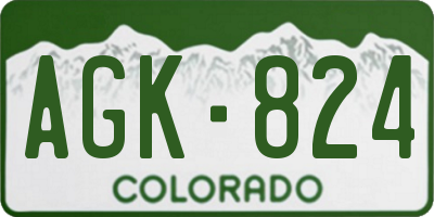 CO license plate AGK824