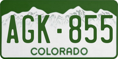 CO license plate AGK855