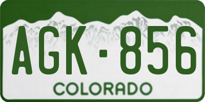 CO license plate AGK856