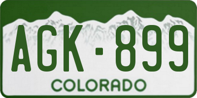 CO license plate AGK899