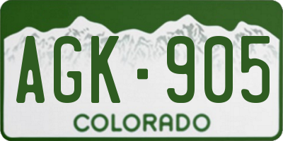 CO license plate AGK905
