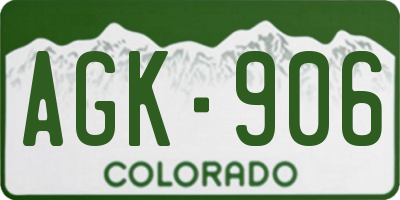 CO license plate AGK906