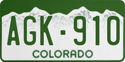 CO license plate AGK910