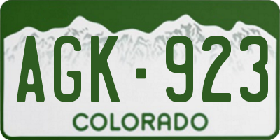 CO license plate AGK923