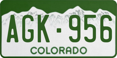 CO license plate AGK956