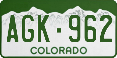 CO license plate AGK962