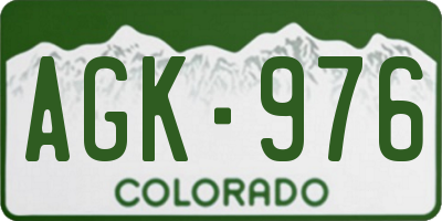 CO license plate AGK976