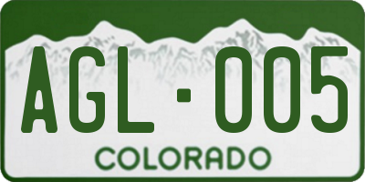 CO license plate AGL005