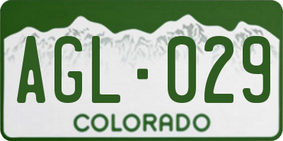 CO license plate AGL029
