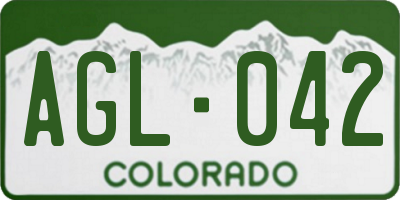 CO license plate AGL042