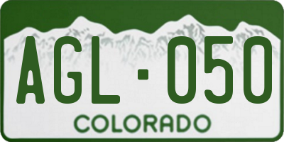 CO license plate AGL050