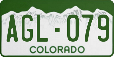CO license plate AGL079