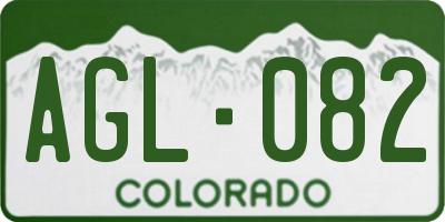 CO license plate AGL082