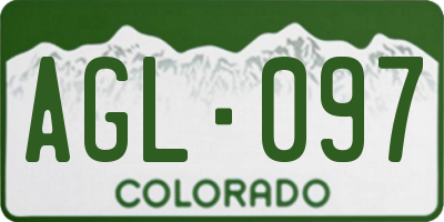 CO license plate AGL097