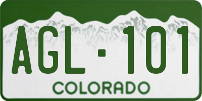 CO license plate AGL101