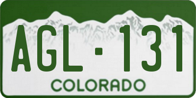 CO license plate AGL131