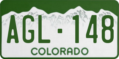 CO license plate AGL148