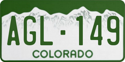 CO license plate AGL149