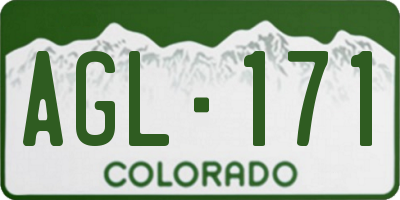 CO license plate AGL171