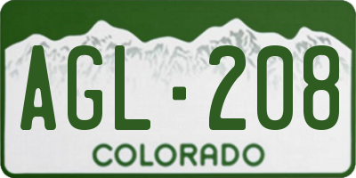 CO license plate AGL208