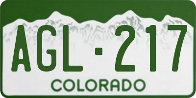 CO license plate AGL217