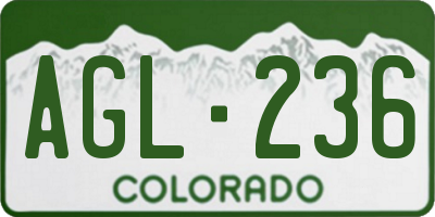 CO license plate AGL236