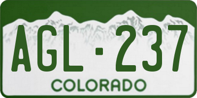 CO license plate AGL237