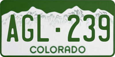 CO license plate AGL239