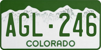 CO license plate AGL246