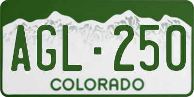 CO license plate AGL250