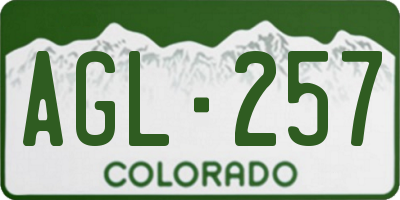 CO license plate AGL257