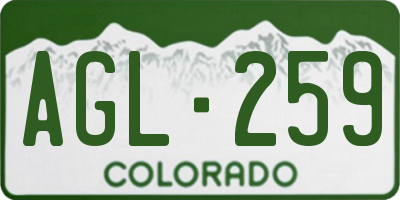 CO license plate AGL259