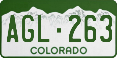 CO license plate AGL263