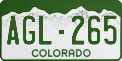 CO license plate AGL265