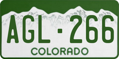 CO license plate AGL266