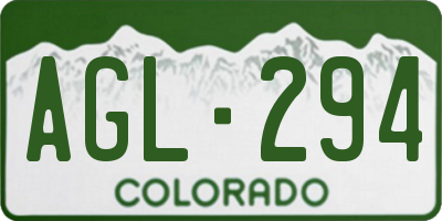 CO license plate AGL294