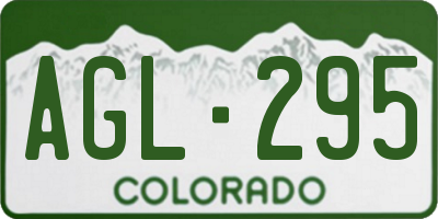 CO license plate AGL295