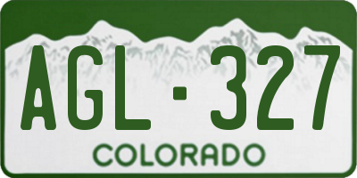 CO license plate AGL327