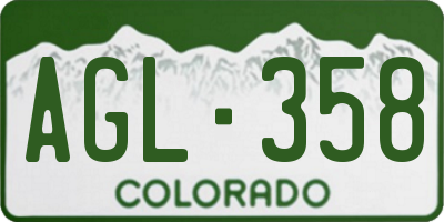CO license plate AGL358
