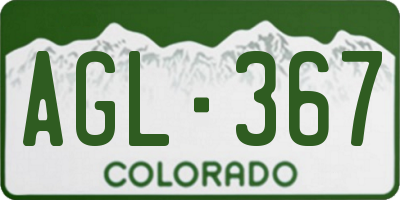 CO license plate AGL367
