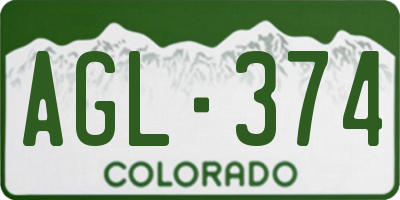 CO license plate AGL374